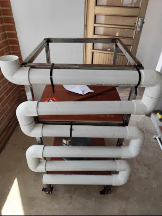 NFT piping mounted on the frame
