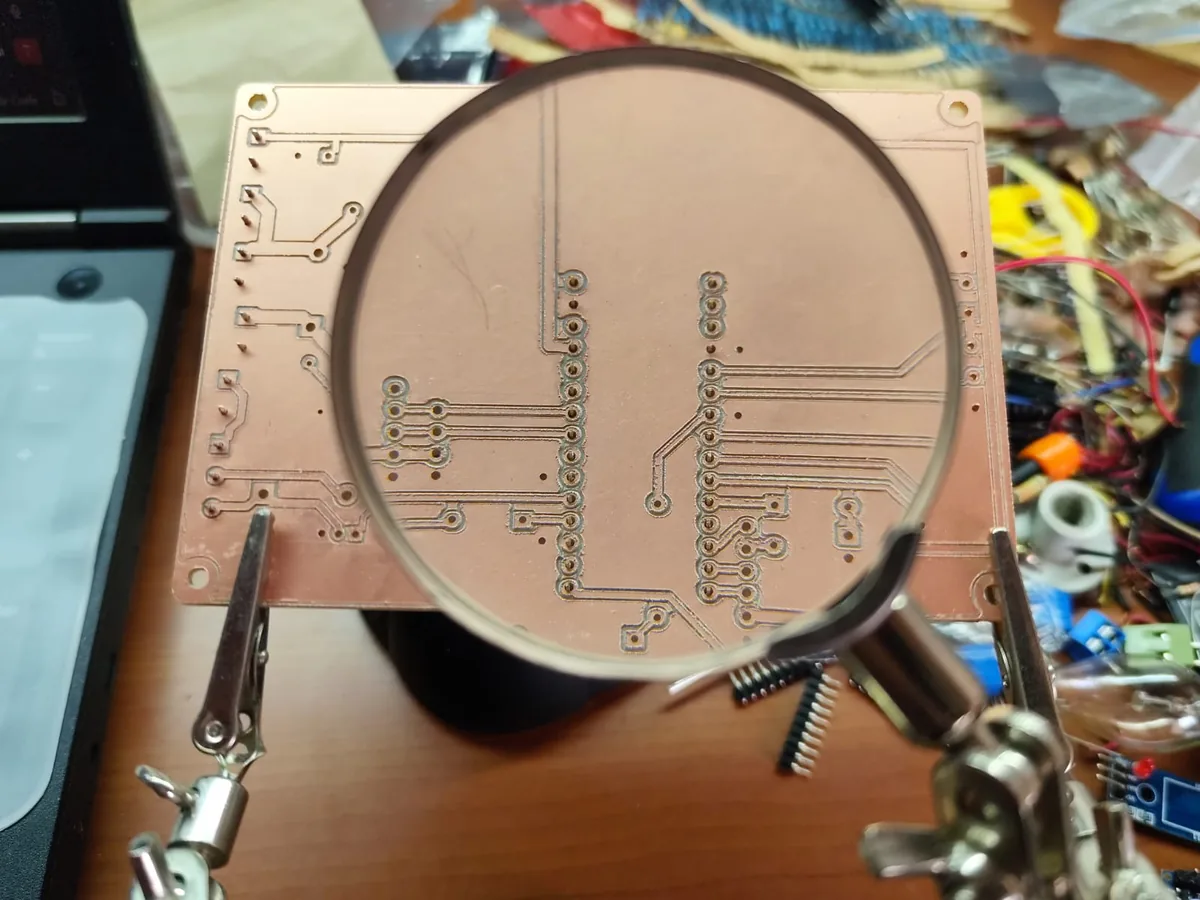 Copper board milled on a CNC