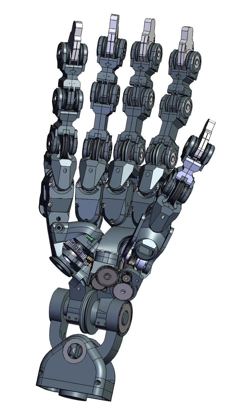 CAD assembly of the full hand