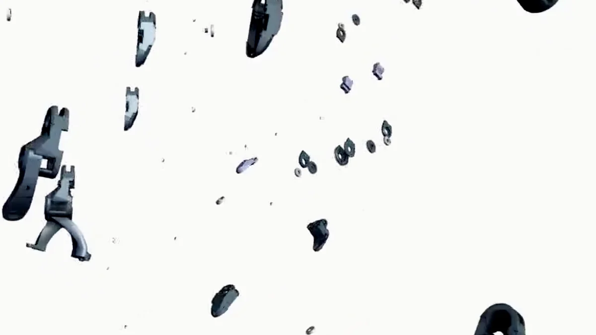 Frame of the exploded view with a gear