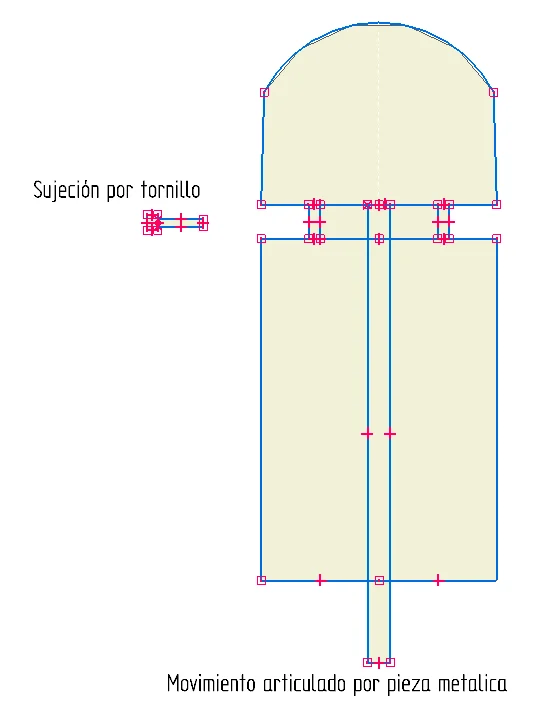 Joint between the phalanges with a metal piece and a screw
